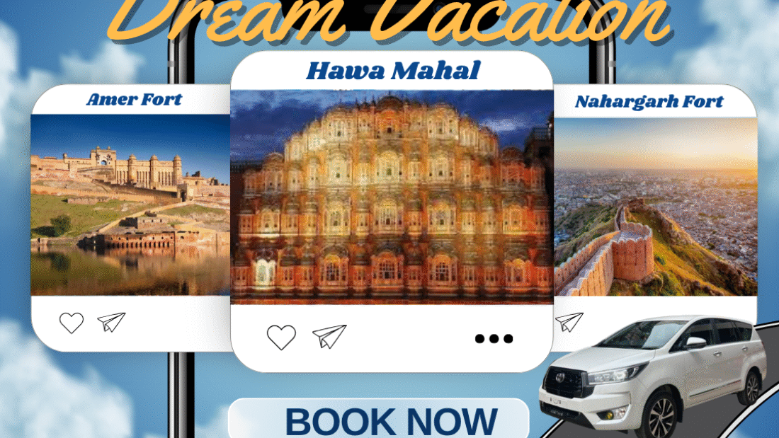 Blue and White Modern Travel Promo Instagram Post