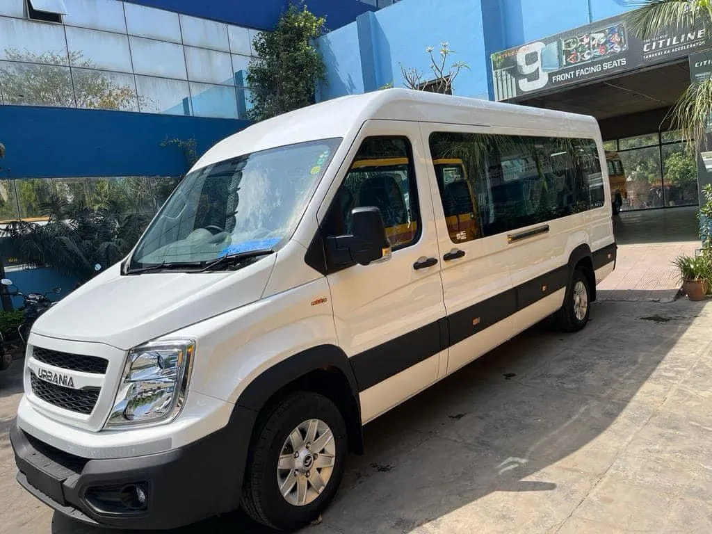 Front view of Force Urbania luxury van for airport transfer and group travel.