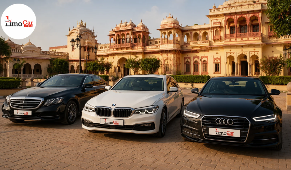 Luxury car rental in Jaipur by Limo Car India featuring Mercedes-Benz, BMW and Audi premium chauffeur-driven cars